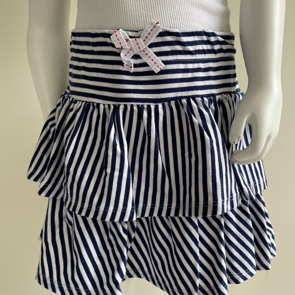 Savannah Navy and White Striped Skort